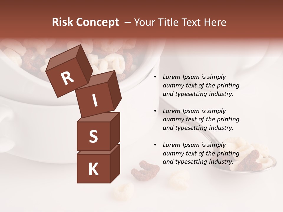 A Bowl Of Cereal With A Spoon Next To It PowerPoint Template