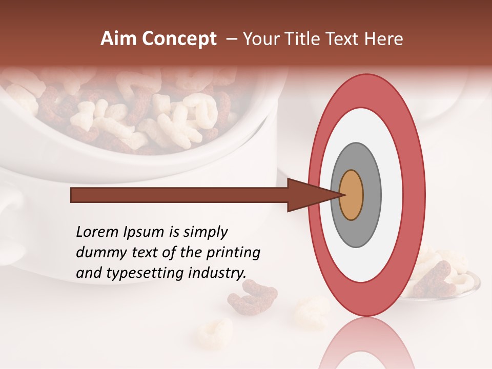 A Bowl Of Cereal With A Spoon Next To It PowerPoint Template