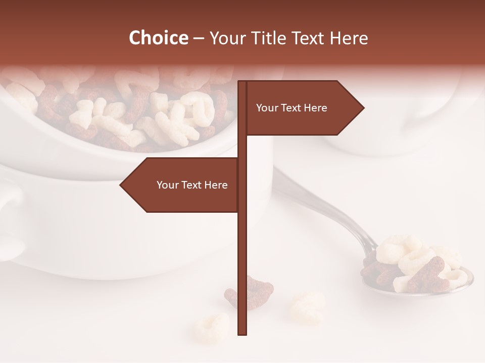A Bowl Of Cereal With A Spoon Next To It PowerPoint Template