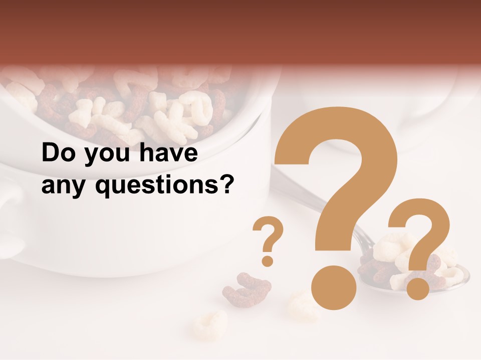 A Bowl Of Cereal With A Spoon Next To It PowerPoint Template
