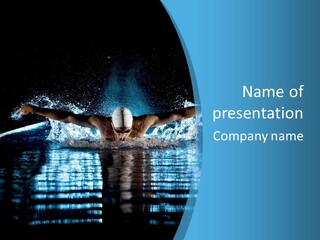A Man Swimming In The Water Powerpoint Presentation PowerPoint Template