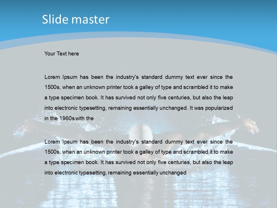 A Man Swimming In The Water Powerpoint Presentation PowerPoint Template
