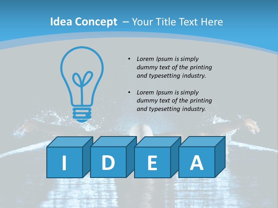 A Man Swimming In The Water Powerpoint Presentation PowerPoint Template
