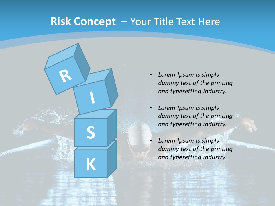 A Man Swimming In The Water Powerpoint Presentation PowerPoint Template