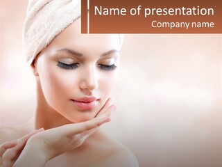 A Woman With A Towel On Her Head PowerPoint Template