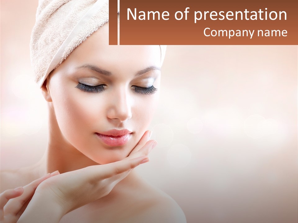 A Woman With A Towel On Her Head PowerPoint Template