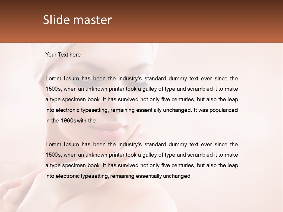 A Woman With A Towel On Her Head PowerPoint Template