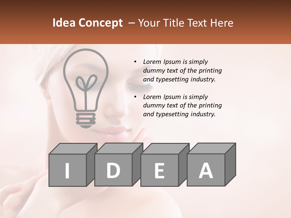 A Woman With A Towel On Her Head PowerPoint Template