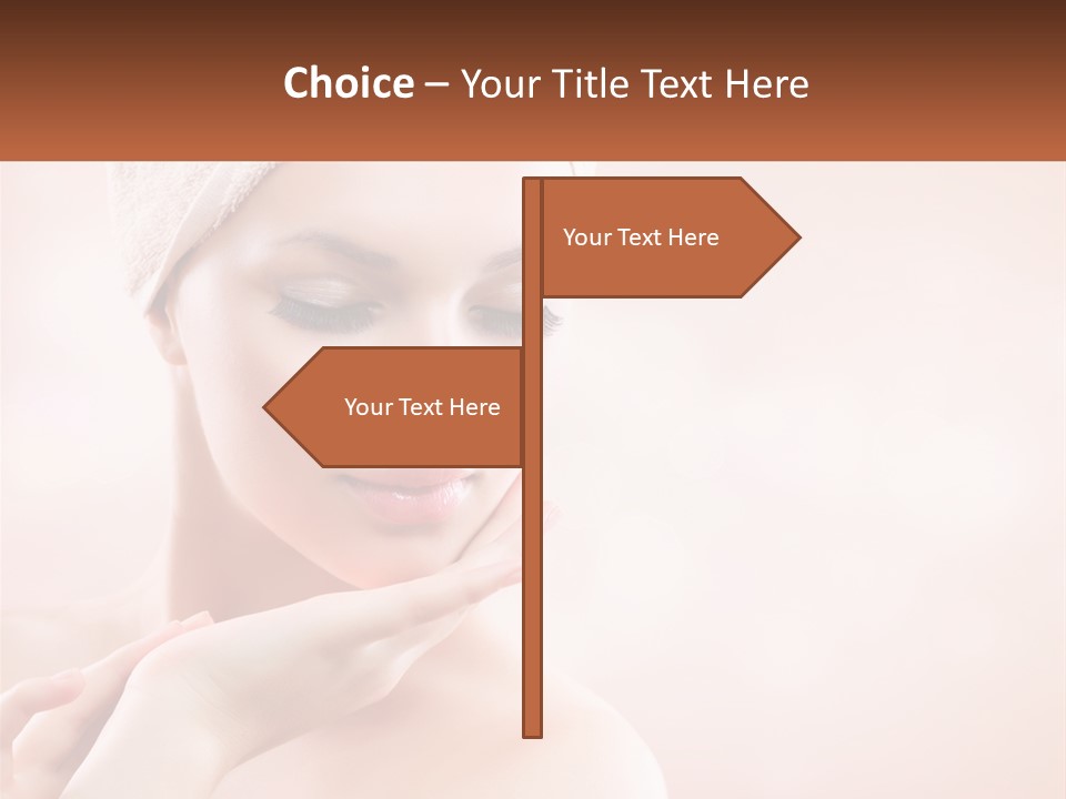 A Woman With A Towel On Her Head PowerPoint Template