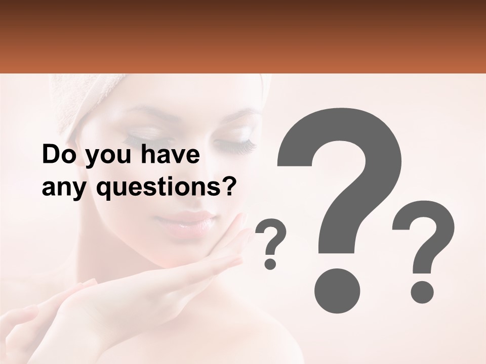 A Woman With A Towel On Her Head PowerPoint Template