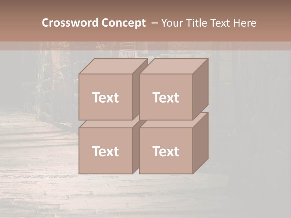 A Narrow Alley Way With Stone Walls And A Door PowerPoint Template