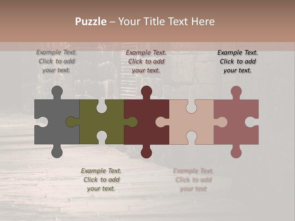 A Narrow Alley Way With Stone Walls And A Door PowerPoint Template