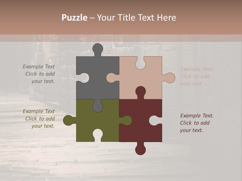 A Narrow Alley Way With Stone Walls And A Door PowerPoint Template