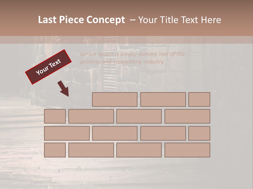 A Narrow Alley Way With Stone Walls And A Door PowerPoint Template