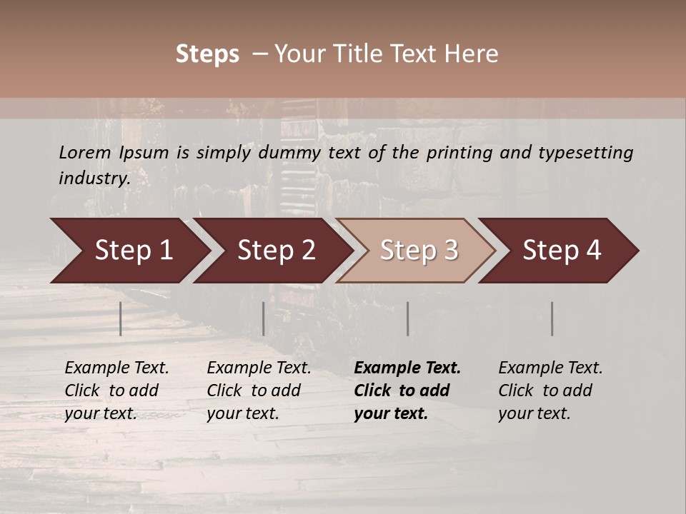 A Narrow Alley Way With Stone Walls And A Door PowerPoint Template