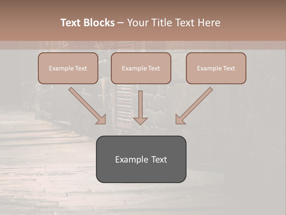 A Narrow Alley Way With Stone Walls And A Door PowerPoint Template