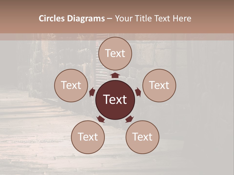 A Narrow Alley Way With Stone Walls And A Door PowerPoint Template