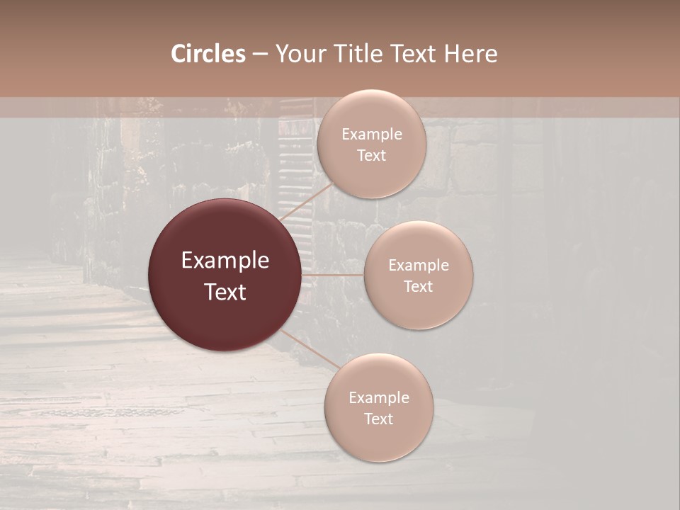 A Narrow Alley Way With Stone Walls And A Door PowerPoint Template