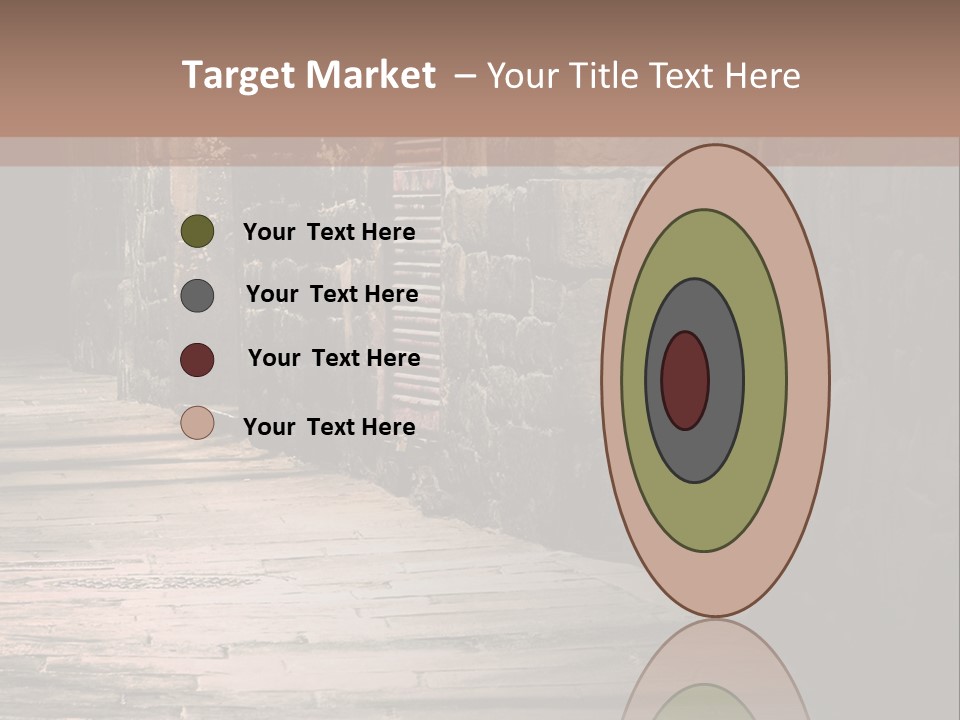 A Narrow Alley Way With Stone Walls And A Door PowerPoint Template