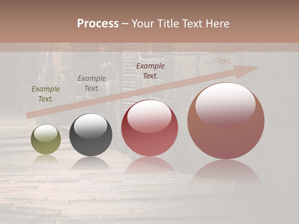 A Narrow Alley Way With Stone Walls And A Door PowerPoint Template
