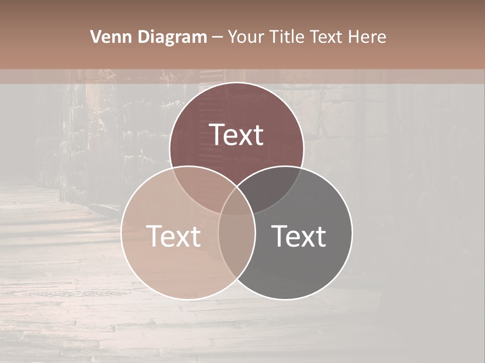 A Narrow Alley Way With Stone Walls And A Door PowerPoint Template