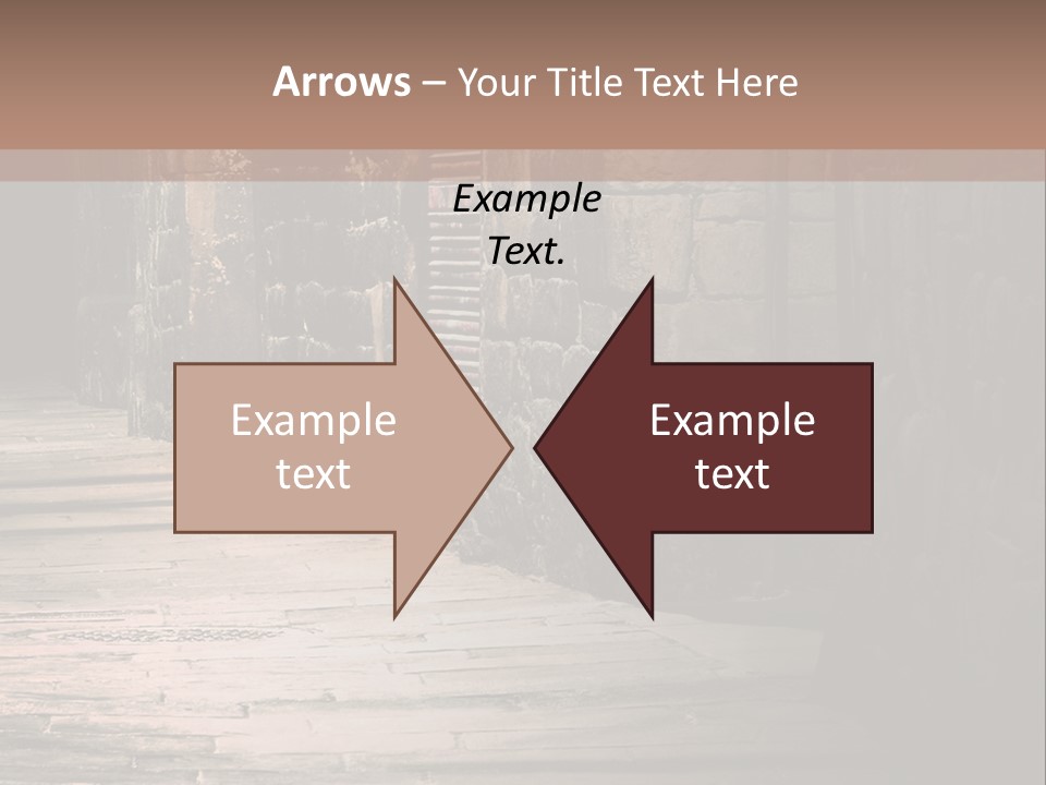 A Narrow Alley Way With Stone Walls And A Door PowerPoint Template