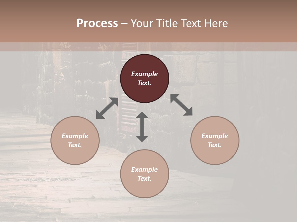 A Narrow Alley Way With Stone Walls And A Door PowerPoint Template