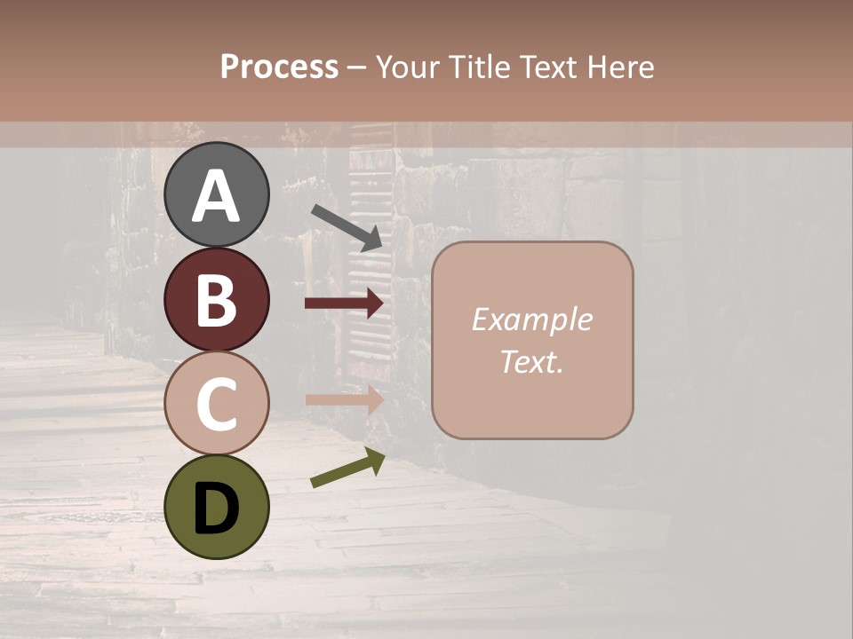 A Narrow Alley Way With Stone Walls And A Door PowerPoint Template