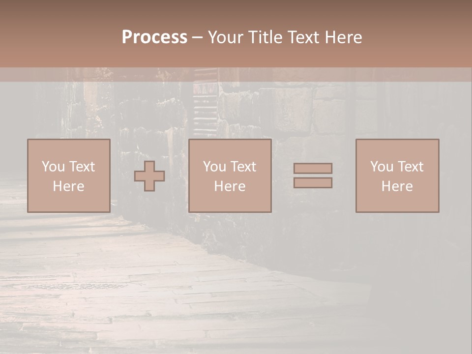 A Narrow Alley Way With Stone Walls And A Door PowerPoint Template