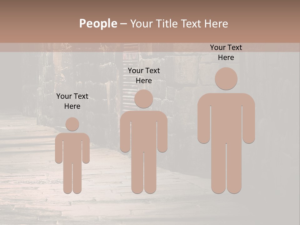 A Narrow Alley Way With Stone Walls And A Door PowerPoint Template