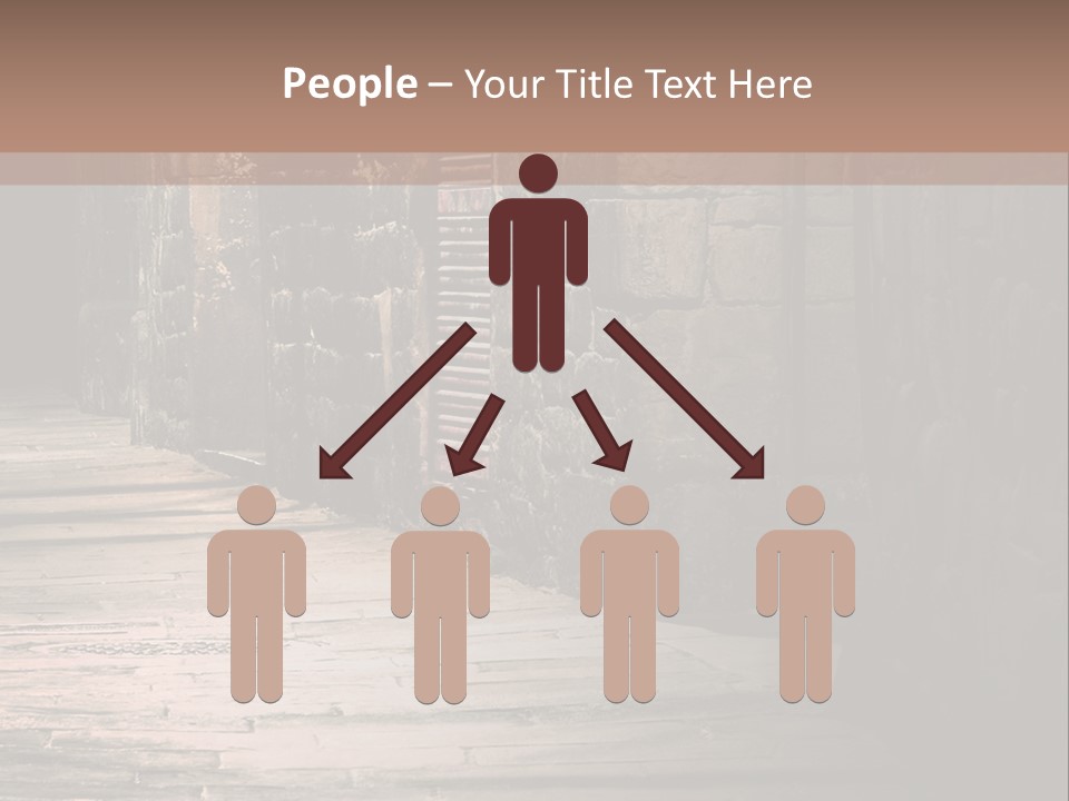 A Narrow Alley Way With Stone Walls And A Door PowerPoint Template