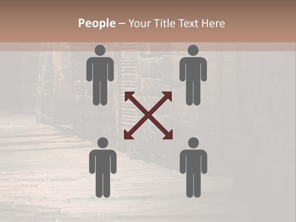 A Narrow Alley Way With Stone Walls And A Door PowerPoint Template