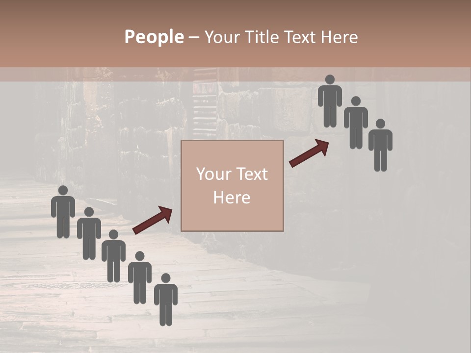 A Narrow Alley Way With Stone Walls And A Door PowerPoint Template