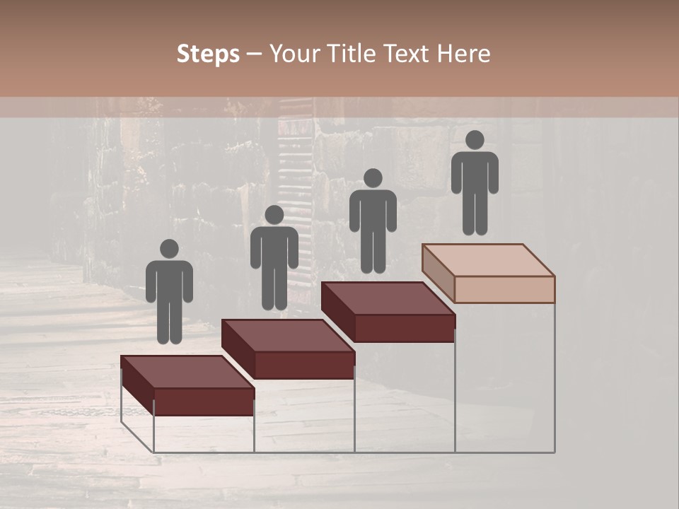 A Narrow Alley Way With Stone Walls And A Door PowerPoint Template