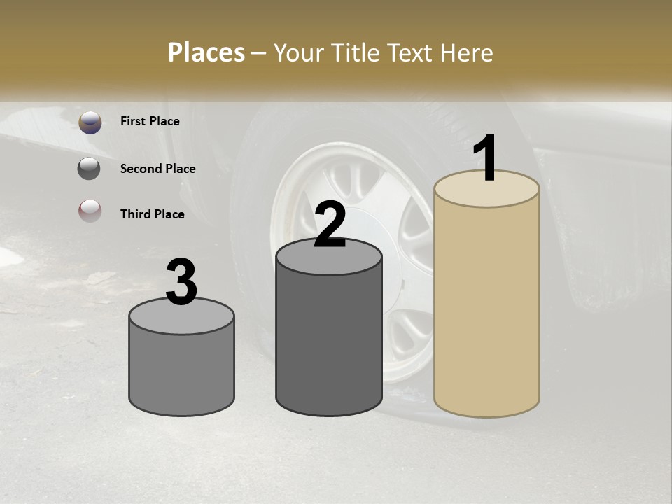 A Silver Car Is Parked On The Street PowerPoint Template