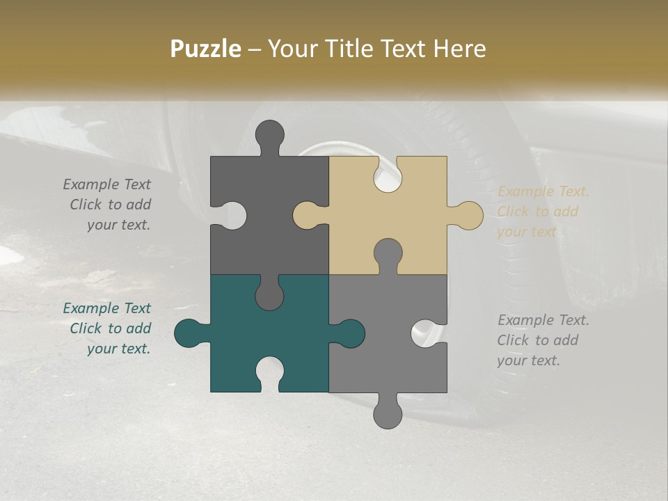 A Silver Car Is Parked On The Street PowerPoint Template