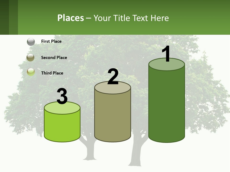 A Tree With A Green Sign In Front Of It PowerPoint Template