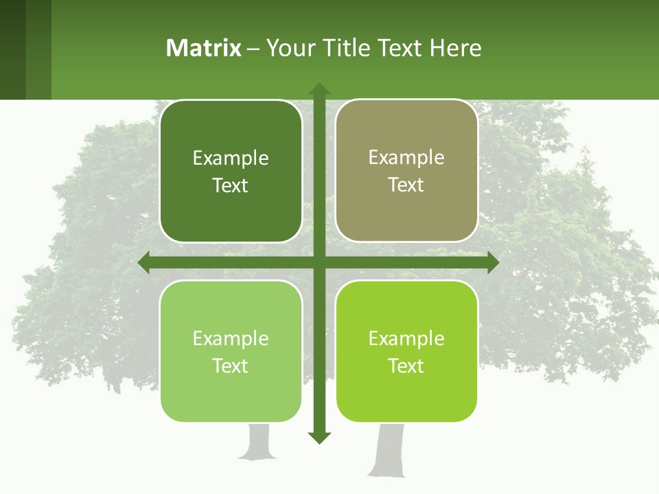 A Tree With A Green Sign In Front Of It PowerPoint Template