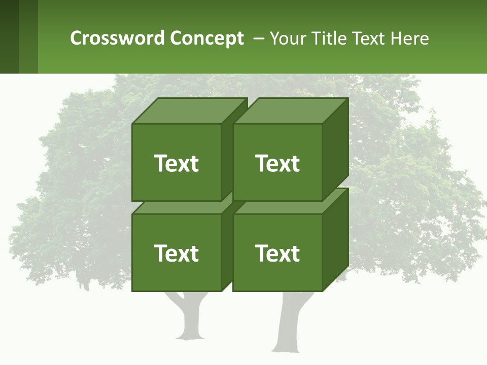 A Tree With A Green Sign In Front Of It PowerPoint Template