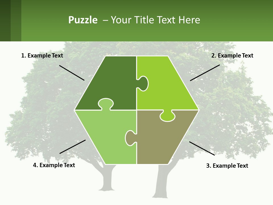 A Tree With A Green Sign In Front Of It PowerPoint Template
