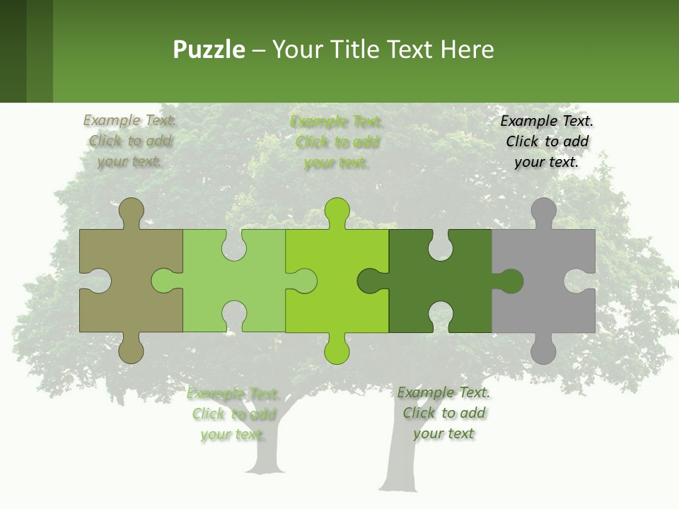 A Tree With A Green Sign In Front Of It PowerPoint Template