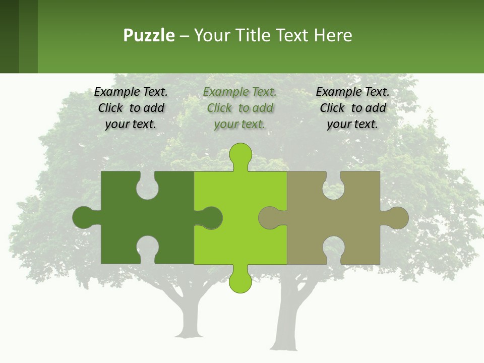 A Tree With A Green Sign In Front Of It PowerPoint Template