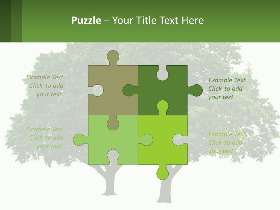 A Tree With A Green Sign In Front Of It PowerPoint Template