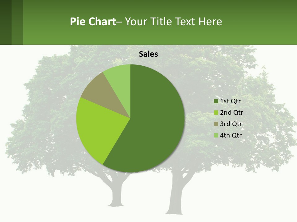 A Tree With A Green Sign In Front Of It PowerPoint Template