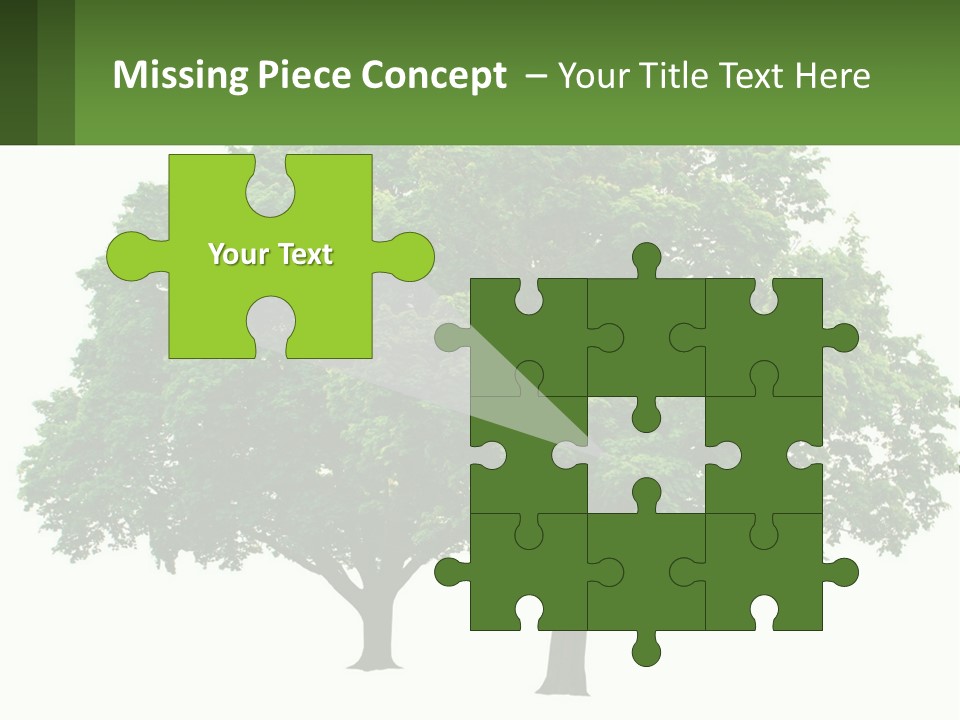 A Tree With A Green Sign In Front Of It PowerPoint Template