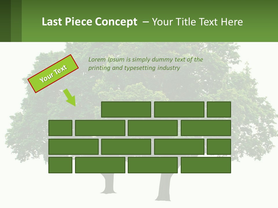 A Tree With A Green Sign In Front Of It PowerPoint Template