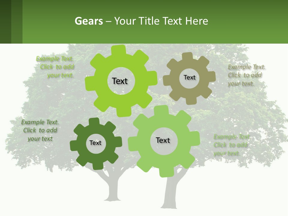 A Tree With A Green Sign In Front Of It PowerPoint Template