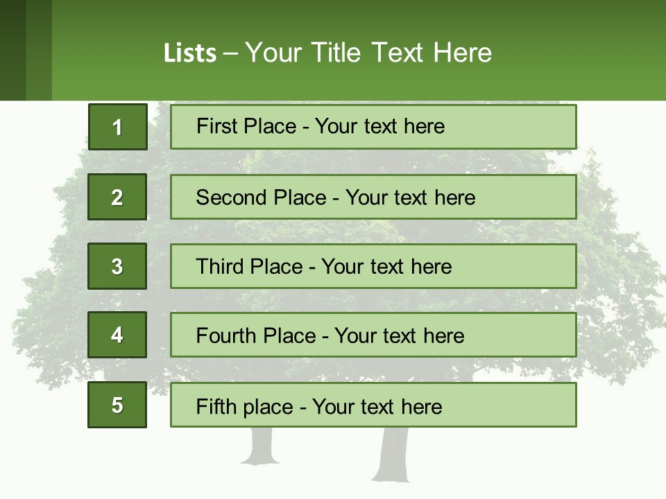 A Tree With A Green Sign In Front Of It PowerPoint Template