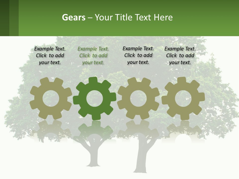 A Tree With A Green Sign In Front Of It PowerPoint Template