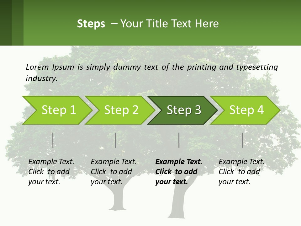 A Tree With A Green Sign In Front Of It PowerPoint Template